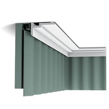 Карниз от Orac Decor из ДЮРОПОЛИМЕРА CX197 U-STEPS д 2000 x в 50 x ш 93 см